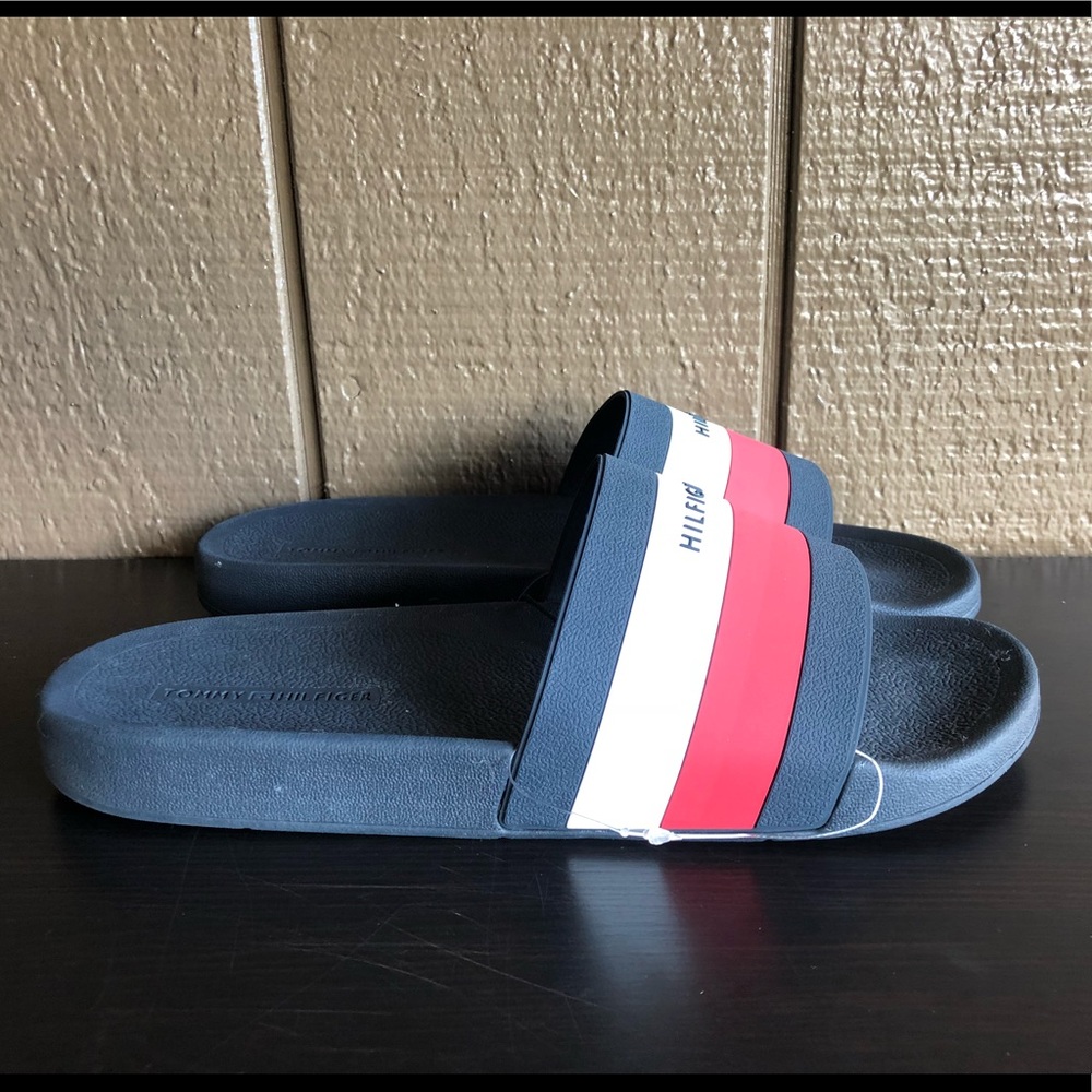 Tommy Hilfiger Men’s Sandals EARTHY Blue/Red - Picture 2 of 6